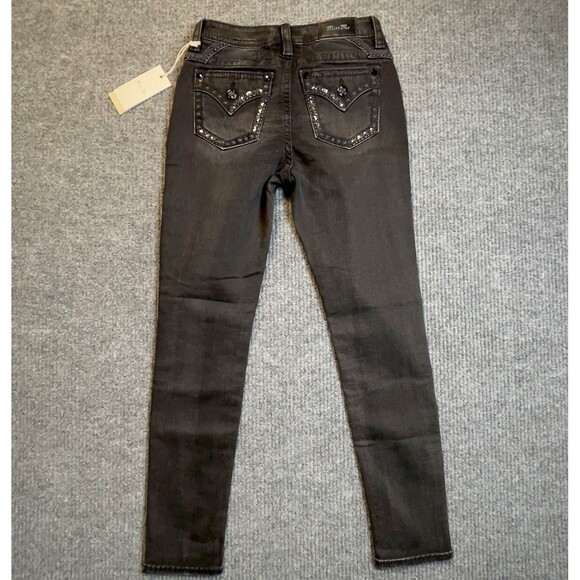 Miss Me Curvy Skinny Jeans Women's Size 27 x 30 Stretch Black Embellished NEW - Picture 7 of 11